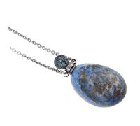 VANZACK Natural Crystal Stone Essential Oil Pendant Necklace Irregular Oval Perfume Container Pendant for Aromatherapy Chakra and Meditation for Women