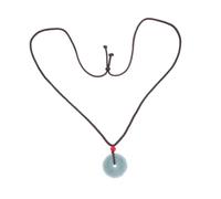 VANZACK Natural Jade Necklace with Rope for Women Ethnic Floral Pendant Chinese Traditional Feng Shui Jewelry Fortune Amulet Elegant Gift for Birthday and Daily Wear