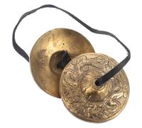 VANZACK Nepalese Brass Finger Cymbals Pair Adjustable Bands, Mini Metal Percussion Zills for Belly Dance, Yoga, and Hand Percussion Instrument Accessories