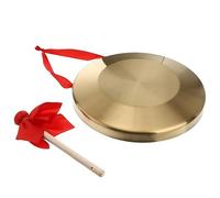 VANZACK Opera Hand Gong Percussion Instrument Set 32cm Copper Gong with Mallet Red Traditional Musical Copper Cymbal for Performance and Stage Use