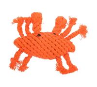VANZACK Pet Woven Dog Durable Cotton Rope Molar Chew for Dogs Cartoon Crab Shape Lightweight Interactive Plaything for Teeth Cleaning and Healthy Fun