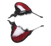 VANZACK Plush Demon Horn Headband with Realistic Animal Ears Comfortable Lightweight Hair Hoop for Halloween Cosplay Costume Parties Fit for Women Men Teens