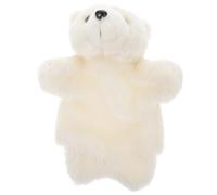VANZACK Polar Bear Hand Puppet Cartoon Animal Hand Puppet Toy Soft Plush Bear for Storytelling Imaginative Play Vocabulary Practice Screen-Free Parent-Child Fun One Size Fits Children and Most Adults