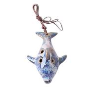VANZACK Portable 6-hole Ceramic Ocarina Flute with Fish Shape for Music Instrument Learners, Easy to Blow and Light Tone, for Festival Or Christmas Random Color