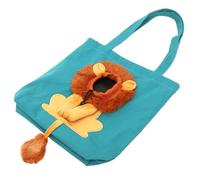 VANZACK Portable Canvas Cat Carrier Shoulder Bag for Travel Adorable Lion Design Durable Wear-resistant Material for Daily Walks and Outings