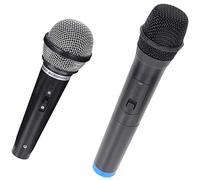 VANZACK Pretend Play Toy Microphone Prop for Kids, Mini Black Simulation Microphone Model Set for Role Playing, Performance, and Stage Party Supplies - 2pcs