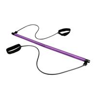 VANZACK Purple Yoga Pilates Resistance Bar with Elastic Loop for Full Body Workout Portable Fitness Rod for Hips Legs Arms Toning Compact Gym Tube for Home Exercise