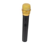VANZACK Realistic Microphone Prop for Stage Performance and Cosplay Plastic Pretend Mic with Smooth Surface and Rounded Edges Party Plaything for Gift Gold Color