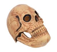 VANZACK Realistic Skull Mask with Moving Jaw Latex Skeleton Headpiece for Adults Comfortable Elastic Fit Horror Cosplay Accessory for Halloween Costume Parties Day Dead Celebrations