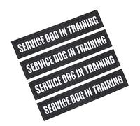 VANZACK Reflective Dog Vest Label Patch Set with Hook and Loop Service Dog in Training S Size Pet Harness Adhesive Decals for Safety and Identification 2 Pairs