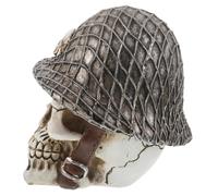 VANZACK Resin Pirate Skull Head Figurine with Lifelike Details Creative Halloween Decoration for Graveyard Outdoor Horror Scenes and Themed Parties Spooky Home Ornament