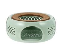 VANZACK Retro Ceramic Tea Warmer Stand Household Tea Heater with Hollow Design Light Green Practical Teapot Warmer for Home Use Easy to Clean and Portable