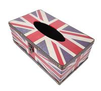 VANZACK Retro PU and Tissue Box Holder with Union Jack Pattern Capacity Napkin Dispenser for Car and Home Dustproof Water-resistant Storage Case Stylish Decor for Kitchen and Office