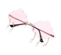 VANZACK Rimless Cloud Shaped Sunglasses for Women Teens Fun and Stylish Eyewear for Parties Beach Outings and Cosplay Events Lightweight Portable Cool Glasses