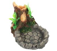 VANZACK Rocks Style Water Holder for Reptiles Lifelike Resin Lizard Feeding Bowl Durable Water Food Dish for Turtles Snakes Lizards Indoor Terrarium Accessory