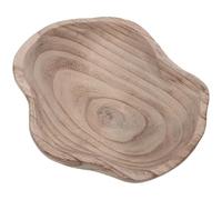 VANZACK Rustic Wooden Butterfly Watering Feeder Bowl Large Natural Paulownia Bird Bath Basin Shallow Ground Bird Water Dish for Garden Patio Wildlife