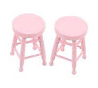VANZACK Scale Dollhouse Miniature Wooden Stool High Leg Round Mini Log Stools for Dollhouse Furniture Model for Craft Micro Scene Setup Collectible Pretend Play Accessories