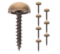 VANZACK Self-tapping Screws Mirror Screws with Caps 8pcs Brass Decorative, Long-term Durability, 15mm Size for DIY Projects for Furniture Fixing and Wall Mounting