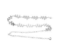 VANZACK Silver Metal Waist Chain Belt for Women Fade-resistant Wave Design Waist Jewelry Stylish Body Chain for Dresses and Fashion High Gloss Finish Decorative Accessory