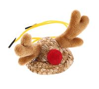 VANZACK Small Animal Christmas Hat Strap Cute Mini Pet Reindeer Costume for Hamsters and Small Pets Festive Xmas Party Favor