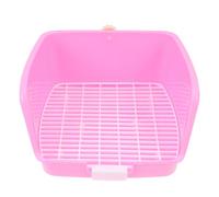 VANZACK Small Pet Toilet Tray with Detachable Grids, Pink Plastic | Rabbit and Guinea Pig Cages, Easy to Clean Design, Compact Potty Training Tray, Beautiful Appearance
