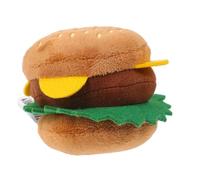 VANZACK Squeaky Dog Toy and Chew Toy Soft Plush Hamburger Shape for Puppy Training and Interactive Play