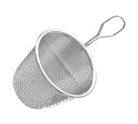VANZACK Stainless Steel Fine Mesh Strainer Spoon with Short Handle Japanese Style Pasta Noodle Frying Basket for Rinsing and Boiling Food Kitchen Cooking Colander for Spaghetti and