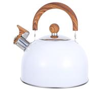 VANZACK Stainless Steel Whistling Kettle Stove Top Teapot Automatic Whistle Safety Reminder, Wooden Grain Foldable Handle, Compatible Gas Stove and Induction Hob