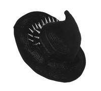 VANZACK Steampunk Women Witch Hat Premium Wool Knitted Gothic Pointed Wizard Cap with Spike Rivet Studs Warm and Cozy Halloween Cosplay Accessory for Autumn Winter Parties