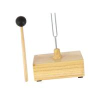 VANZACK Steel Tuning Fork with Rubber Striker Mallet Wooden Base for Physics Sound Experiments and Acoustic Teaching Prop for School Science Labs and Sound Therapy Sessions