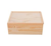 VANZACK Storage Box Rectangular Rustic Wood Multipurpose with Sliding Lid Wooden Organizer or Christmas Decor, Farmhouse Style Decorative Storage Solution for Living Room
