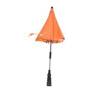 VANZACK Stroller Umbrella with Clamp UPF UV Protection Parasol for Pushchair Wheelchair and Beach Chair Sun Shade Silver Coated Orange Canopy