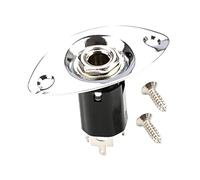 VANZACK Tail Pin Jack Silver Metal Material for Guitar End Plug Fits Acoustic Guitar Accessories Stereo Output Jack Threaded Socket Plate