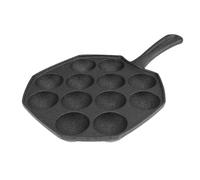 VANZACK Takoyaki Pan 12-Mold Cast Iron Non-Stick Octopus Maker Skillet for Home Cooking and Baking, Sturdy Grill Plate Suitable for DIY Takoyaki and Pancakes