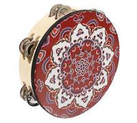 VANZACK Tambourine Instrument Ethnic Style Hand Shaking Musical for Boys Develops Music Interest Motor Skills Safe Sturdy Design for Long Term Play