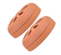 VANZACK Terracotta Incense Coil Burner Holder 2pcs Portable and Safe with Hollow out Lid Retro Brown Simple Design for Mosquito Coils for Outdoor Use on Hiking and Decks