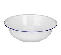 VANZACK Thickened Vintage Enamel Mixing Bowl White Basin for Kitchen Use Soup and Sourdough Bowl with Classic Design Easy to Clean Enamelware for Washing Vegetables and Fruit