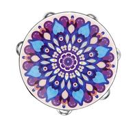 VANZACK Traditional Orff Hand Shaking Tambourine with Single Row Jingles Purple Grape Color Safe Rounded Edges Percussion Instrument for Adults Music Education and Dance Props