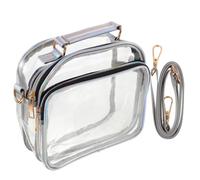 VANZACK Transparent PVC Crossbody Bag with Strap Clear Small Purse for Women Stadium Approved Tote for Concerts Travel Work Party Lightweight Shoulder Bag for Daily Essentials
