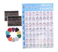 VANZACK Ukulele Beginner Learning Kit with Chord Chart Poster Fretboard Stickers Felt Picks Portable Music Theory Cheat for Adults Accelerated Practice Tool for Individual Group Lessons