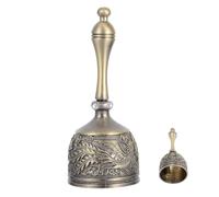 VANZACK Vintage Brass Hand Bell with Zinc Alloy Dragon Phoenix Pattern, Loud Sound for Teaching and Service Signals, European Style Elegant Design for Restaurant and Wedding Use