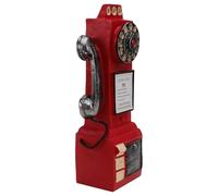 VANZACK Vintage Red Resin Rotary Dial Telephone Money Pot, Retro Coin Bank Small Change Container for Home Decoration and European Style Telephone Model