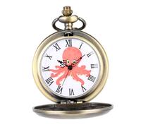 VANZACK Vintage Retro Octopus Pocket Watch Ornament Classic Hanging Metal Octopus Design Unique Color Craftsmanship Stylish Gift for Men Women Suitable for Costume Jewelry and Everyday Use
