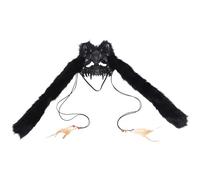 VANZACK Werewolf Face Mask with Black Faux Headpiece, Detailed Adult Halloween Animal Headgear, Unique Werewolf Costume Accessory for Festival Cosplay and Party