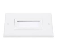 VANZACK White Abs Single Gang Wall Plate with Brush Faceplate for Protecting and Organizing Speaker Wires and Coaxial Cables, Cable Management Cover for Wall Outlet in Home or Office