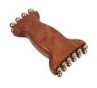 VANZACK Wooden Facial Massager with Brass Beads for Skin Care and Acupoint Stimulation, Handcrafted Face Massage Tool to Skin Elasticity, for Beauty Treatments and Relaxation