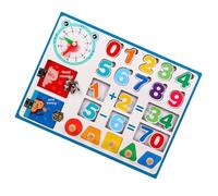 VANZACK Wooden Math Learning for Educational Activity Board with Shape and Color Cognition Addition and Subtraction Functions Natural Wood Material for Preschool Brain Development