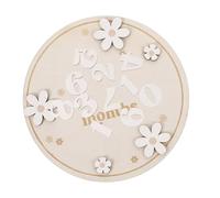 VANZACK Wooden Milestone Cards with White Daisy Design Smooth Monthly Milestone Signs for Newborn Photo Announcements and Wall Decoration Elegant Growth Recording Discs for Parents