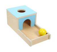 VANZACK Wooden Object Permanence Box for Montessori Ball Dropping Educational Smooth Edges Wood Enhances Hand-eye Coordination Logical Thinking and Color Recognition