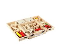 VANZACK Wooden Toolbox Eco Friendly Pretend Play Accessories for Boys Realistic Educational Construction Tools for Parent Interaction and Social Skills Development